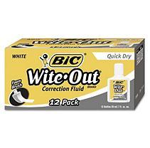 BIC Wite-Out Quick Dry Correction Fluid, 20 ml Bottle, White, 12pk. 000000675241