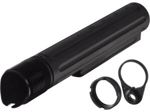 PWS Enhanced Receiver Extension Buffer Tube 6-Position Mil-Spec Diameter AR-15, LR-308 Carbine Aluminum Black - 141922