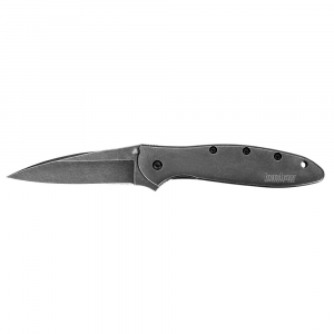 Kershaw Leek Modified Drop Point Folding Knife, 3", Blackwash - 1660BLKW 000000776918