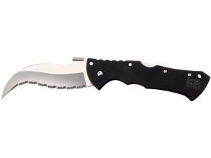 Cold Steel Black Talon II Folding Tactical Knife 4 Serrated Talon Point CTS XHP Steel Blade G-10 Handle Black - 855457" 000000807016