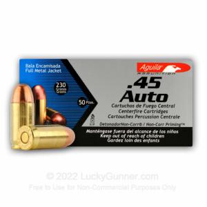 45 ACP - 230 Grain FMJ - Aguila - 1000 Rounds 000001452110