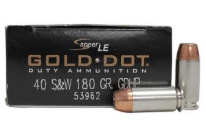 SPEER AMMUNITION 40SW 180 gr GDHP Gold Dot Police-Trade Ammo 50/Box 000010242303