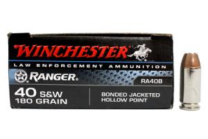WINCHESTER AMMO 40SW 180 gr Bonded JHP Police Trade Ammo 50/Box 000010266521