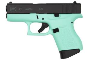 GLOCK 43 9mm Aqua Blue Duracoat Single Stack Pistol PI4350201AF