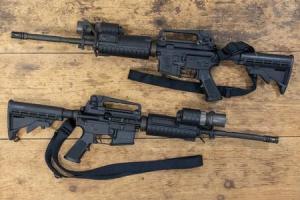 SMITH AND WESSON MP-15 5.56 NATO Police Trade-In Rifle with SureFire Light (Fair Condition)