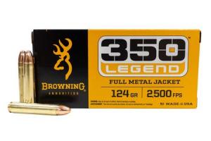 BROWNING AMMUNITION 350 Legend 124 gr Full Metal Jacket 20/Box B192803501