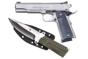 MAGNUM RESEARCH Desert Eagle 1911 G. 45 ACP Full-Size Stainless Pistol with Knife/Sheath Package 000010410074