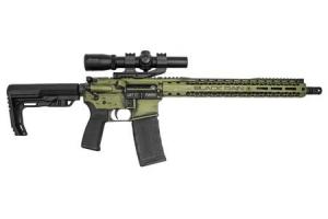 BLACK RAIN ORDNANCE Spec15 Series AR15 5.56mm Semi-Automatic Rifle with Bazooka Green Cerakote Finish and Burris Tac30 Scope 000010412453
