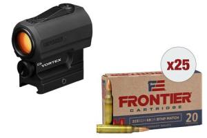 SPORTSMANS ESSENTIALS Vortex Sparc II AR Red Dot with 500 Rounds of Hornady 223 Rem 68 gr BTHP Match Ammo