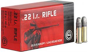 GECO Rimfire Ammunition .22 LR 40GR Lead Round Nose Rifle 50rd 254040050