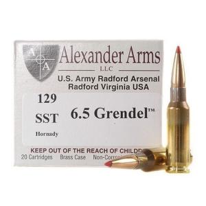 Alexander Arms 6.5 Grendel 129 Grain Hornady SST 20 Rounds 000314600118