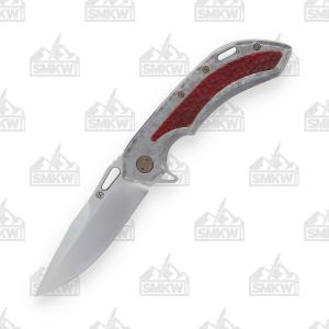 Olamic Wayfarer 247 T1693 Frosty Titanium Jigged Bone Drop Point