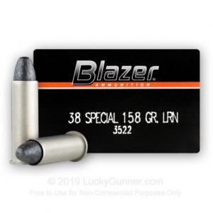 38 Special - 158 Grain LRN - Blazer - 1000 Rounds 3522