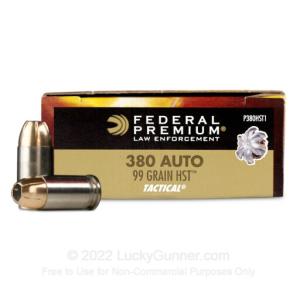 380 Auto - 99 Grain HST JHP - Federal Tactical - 1000 Rounds 0004544610706