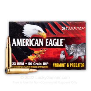 223 Rem - 50 Grain JHP - Federal American Eagle Varmint & Predator - 250 Rounds 0004544617385