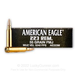 223 Rem - 55 Grain FMJBT - Federal American Eagle Military Grade - 500 Rounds 0004544620149