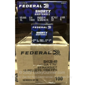 Federal Shorty Target 12GA 1.75in #4 Buckshot 10rd Box 0004544651433