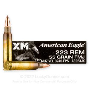 223 Rem - 55 Grain FMJBT - Federal American Eagle - 500 Rounds 0004544671868