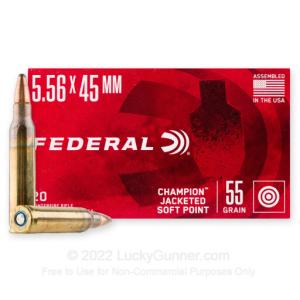 5.56x45 - 55 Grain JSP - Federal Champion - 500 Rounds 0004544687272