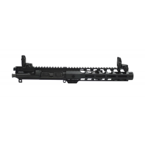 PSA 7" 5.56 NATO 1/7 Nitride 9" Lightweight M-Lok Freedom Upper With Fluted Flash Can, BCG, CH, & MBUS Sight Set - 516447329 000516447329