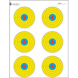 Action Target High Visibility Fluorescent 6 Bull's-Eye Target 17.5"x23" Paper Target 100 Pack PRBE6100