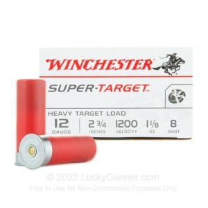 12 Gauge - 2-3/4" 1-1/8 oz. #8 Shot - Winchester Super Target - 250 Rounds 0020892016212