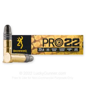 22 LR - 40 Grain LRN - Browning PRO22 - 2000 Rounds 0020892104747