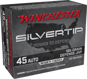 Winchester Silvertip 45 ACP Ammunition 185 Grain JHP 20 Rounds W45AST