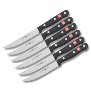 Wusthof Gourmet 7pc Steak Knife Block Set with Black Polyoxymethylene Handles Model 8305