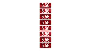 MTM Ammo Caliber Labels Red/White 5.56 8 Pack 0026057322565