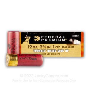 12 Gauge - 2-3/4" 1 oz. Truball HP Rifled Slug - Federal Premium - 250 Rounds 0029465025262