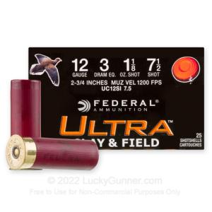 12 Gauge - 2 3/4" 1-1/8 oz #7.5 Lead Shot - Federal Ultra Clay & Field - 250 Rounds 0029465028799