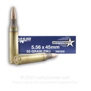 5.56x45 - 55 Grain FMJBT XM193I - Independence - 500 Rounds 0029465063912