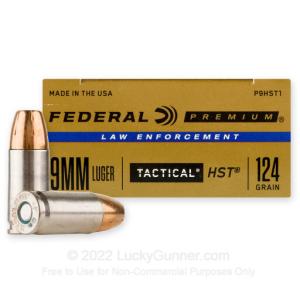 9mm - 124 gr HST JHP - Federal Premium Law Enforcement - 1000 Rounds 0029465094626