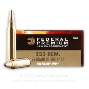 223 Rem - 55 Grain Soft Point - Federal LE Tactical TRU - 500 Rounds 0029465095159