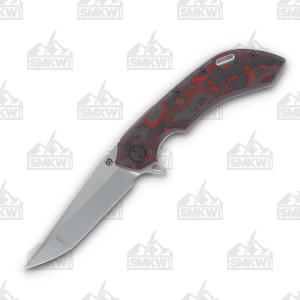 Olamic Wayfarer 247 Companto Satin S90V Blade Fat Carbon Lava Flow Handle TI/Dark Blasted T028q