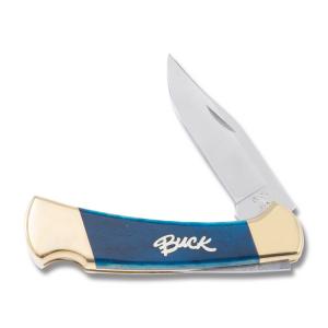 Buck Knives 112 Lockback with Blue Smooth Bone Handles and 420 HC Stainless Steel 3" Clip Point Plain Edge Blades Model 0112BLSSMKW-B 0112BLSSMKW-B