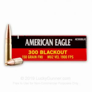 300 AAC Blackout - 150 Grain FMJ - Federal American Eagle - 500 Rounds AE300BLK1