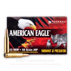 223 Rem - 50 Grain JHP - Federal American Eagle Varmint & Predator - 250 Rounds AE22350VP