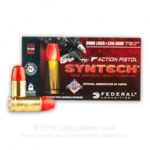 9mm - 150 Grain Total Synthetic Jacket (TSJ) Action Pistol - Federal American Eagle Syntech - 500 rounds AE9SJAP1