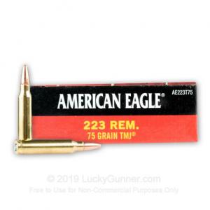 223 Rem - 75 Grain TMJ - Federal American Eagle - 500 Rounds AE223T75