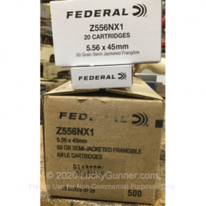 5.56x45 - 50 Grain Semi-Jacketed Frangible - Federal - 500 Rounds 004544651976