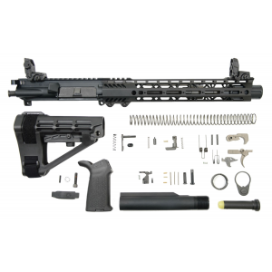 PSA 10.5" Carbine-Length 5.56 NATO 1/7 Nitride 12" Slant M-Lok MOE EPT SBA4 Pistol Kit With MBUS Sight Set & NiB BCG 005165449463