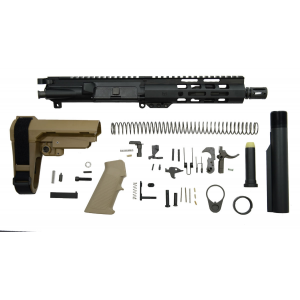 PSA 7.5" Pistol-length 5.56 NATO 1/7 Phosphate 7" Lightweight M-Lok Classic SBA3 Pistol Kit, Flat Dark Earth - 5165449838 005165449838
