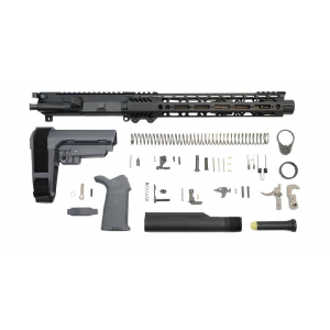 PSA 10.5" Carbine-Length 5.56 NATO 1/7 Nitride 12" Slant M-Lok MOE EPT SBA3 Pistol Kit, Gray 005165451013