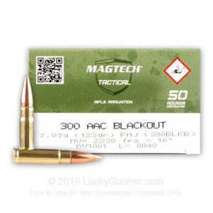 300 AAC Blackout - 123 Grain FMJ - Magtech First Defense - 500 Rounds 005252016432