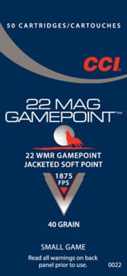 CCI Gamepoint 22 Magnum 40 Gr JSP 50 Rd Box CCI0022 0076683000224