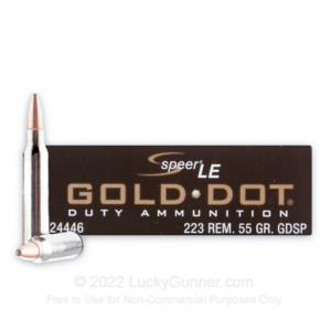 223 Rem - 55 Grain Gold Dot SP - Speer LE - 500 Rounds 0076683244465