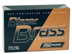 CCI Blazer Brass 9mm 115 GR FMJ Ammunition 52001 - 1050rd Case 0076683520019