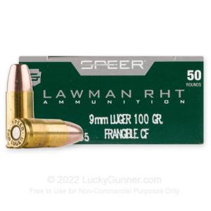 9mm - 100 Grain RHT Frangible - Speer Lawman - 1000 Rounds 0076683533651